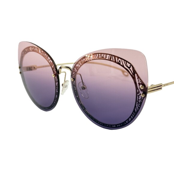 ETRO ET114SC Womens Metal Sunglass 704 Gold 52-25 Pink Grad to Purple Lens Italy